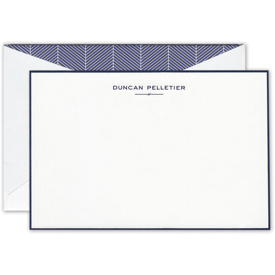 Palermo Engraved Fluorescent White Bordered Correspondence Cards